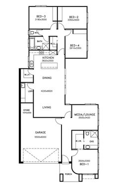 the floor plan for a two bedroom apartment with an attached kitchen and living room area