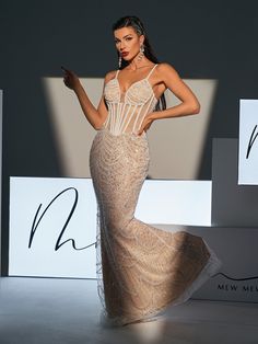 Elegant Party Gown With Beaded Straps, Elegant Gown With Beaded Straps For Prom, Elegant Gown With Beaded Straps For Prom Season, Gala Evening Dress With Sweetheart Neckline And Beaded Straps, Glamorous Spaghetti Strap Wedding Evening Dress, Party Evening Dress With Beaded Straps And Fitted Bodice, Sequin Spaghetti Strap Dress For Wedding, Sweetheart Neckline Evening Dress With Beaded Straps For Gala, Fitted Sequin Dress With Beaded Spaghetti Straps