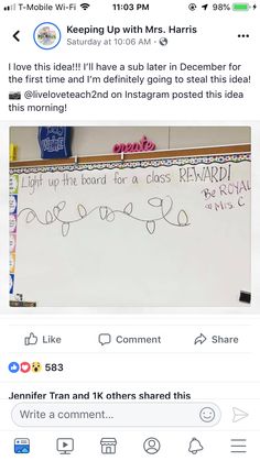 a white board with writing on it and an image of someone's handwritten message