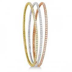 Stackable Diamond Bangle Eternity Bracelet 14k White Gold (1.25ct) Eternity Bracelet, Stack Bracelet, Stackable Bangles, Jewelry Showcases, Bracelets Gold Diamond, Circle Diamond, Fine Jewelry Bracelets, Diamond Bangle, Tennis Bracelet Diamond