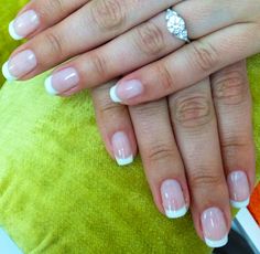 Bio Sculpture gel french overlays French Manicure Acrylic Nails, Short Squoval, Nails Acrylic Short, Tips Nails, French Manicures, Glitter Nails Acrylic, Bio Sculpture, Squoval Nails