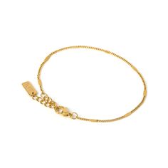 An elegant classic with a whole lot of style, our fine Willa Bracelet is here to create an elevated look for any occasion!﻿ Willa is designed to be stacked with any other gold or textured pieces to create the layering style of your dreams! 14k Gold Plated (1 Micron Thick)  Stainless Steel Base  E-coating for a premium finish  Lead & Nickel Free Everyday Gold Bracelets Tarnish Resistant, Classic Gold Plated Bracelet With Strap, Classic Everyday Bracelet With Gold Chain, Classic Gold-tone Bracelet As A Gift, Classic Gold Plated Tarnish Resistant Bracelets, Classic Gold Chain Bracelet For Everyday, Timeless Tarnish Resistant Gold Plated Bracelets, Classic Tarnish Resistant Gold Plated Bracelets, Timeless Tarnish Resistant Gold Plated Bracelet