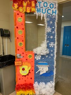 a door decorated to look like an ice cream shop