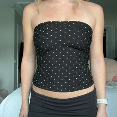 Pictured In Size Small, Multiple Sizes Available, Can Be Made In Tall/Short Lengths As Well! Stretch Polka Dot Summer Tops, Stretch Polka Dot Tops For Summer, Summer Stretch Polka Dot Tops, Fitted Polka Dot Top For Night Out, Floral Cami, Purple Tank, Tie Front Cardigan, Tunic Tank Tops, Crochet Shirt