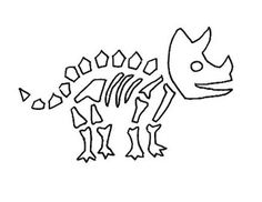 a drawing of a dinosaur skeleton