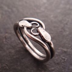 Double Ouroboros Snake Ring in Sterling by DownToTheWireDesigns Icebox Jewelry, Jewellery Organizer, Opal Jewellery, Jewellery Shops, Kelowna Bc, Snake Ring Silver, Snake Jewelry, Snake Ring, Gold Engagement Rings