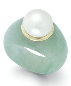 in stock Gold Pinky Ring, Pearl Rings, Rings Accessories, Freshwater Pearl Ring, Look Retro, Yellow Gold Jewelry, Jade Ring, Jade Jewelry, Freshwater Cultured Pearls