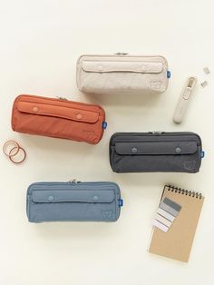 Composition : Nylon, Polyester, Metal, PlasticColor : Beige, brick red, steel blue, charcoalCountry of Origin : China Brick Red, Steel Blue, Pencil Case, Composition, Pencil, China, The Originals, Red, Blue