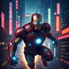 Witness the power of Iron Man as he soars through the bustling streets of a futuristic city. This stunning artwork captures the iconic superhero in all his glory.
Iron Man, superhero, Marvel, action, cyberpunk, artwork, digital art, fanart, neon, city, futuristic, #IronMan, #Marvel, #superhero, #fanart, #digitalart, #artwork, #cyberpunk, #neon, #city, #futuristic Ironman Triathlon, Futuristic City, Superhero Movies