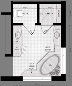 a floor plan for a small bathroom