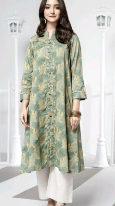 Pakistani Regular Wear Dress, Open Shirt Designs Pakistani, Kurti Churidar, Shirts Designs Pakistani, Kurtis Design, Stylish Kurtis