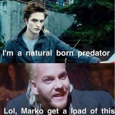 two pictures with one saying i'm a natural born predator lol, mario get a load of this