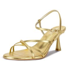 PRICES MAY VARY. Gold strappy heels height is 2.72"/6.9cm. Low heels for women is super comfortable to walk in. The ankle strap is easy to fasten and strappy heels for women with a stylish strappy design and stiletto heels, to bring a chic look. Kitten heels for women have latex padded insole, no hurt your ball of the feet to enhance comfy feelings. These will be your new "go to" dress shoe. Strappy heels for women are perfect for homecoming party dress wedding work walking and dancing and great Wedding Walk, Heels Kitten, Party Dress Wedding, Gold Strappy Heels, Black Gold Wedding, Homecoming Party, Women Heels, Strappy Stilettos, Wedding Gold