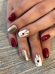 Biab Gel Nails Christmas, Xmas Manicure Ideas, Shorter Christmas Nails, Christmas Nails Real Nails, Red Christmas Gel Nails Short, Semi Permanent Noel, Christmas Nails Simple Classy Short, Holiday Nails Winter Christmas Short, Christmas Nails Gel Short Simple