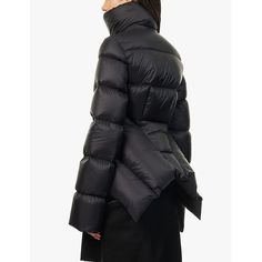 Find RICK OWENS Naska Asymmetric-hem Shell-down Jacket 6 on Editorialist. | Rick Owens shell-down jacket100% polyamide; filling 90% goose down, 10% feathers; trims 100% woolConcealed zip fastening at frontRegular fit, funnel neck, long sleeves, ribbed cuffs, asymmetric hemSpecialist dry cleanMade in ItalyTrue to sizeSize UK 8: length 29in / 74cmModel is 5ft 10in/1.78m and wears a size UK 8Midweight, non-stretch Winter Polyamide Puffer Outerwear, Winter Puffer Outerwear In Polyamide, Winter Puffer Outerwear Made Of Polyamide, Winter Outerwear With Padded Collar In Polyamide, Winter Polyamide Outerwear With Padded Collar, Rick Owens Jacket, Long Sleeves Jacket, Funnel Neck, Green Jacket