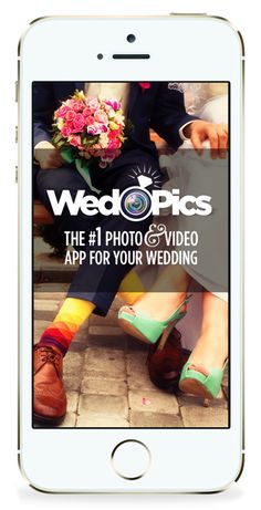 the wedding guest app on an iphone, showing two people in colorful socks and shoes