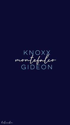 the logo for knotx monteplao gideon on a dark blue background