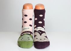 $17 hippirhino handmade bags purses totes * Turtle Rabbit Animal Socks Different Socks | Worldwide Free Shipping Animal Socks, Rabbit Animal, Embroidered Socks, Polka Dot Socks, Cute Turtle, Diy Socks, Socks Cute, Boys Socks, Cute Turtles