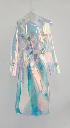 Unique Mens Iridescent Raincoat Outstanding TPU Trench Coat. - Etsy Trendy Iridescent Outerwear For Fall, Fitted Iridescent Outerwear For Fall, Fitted Iridescent Outerwear For Winter, Stylish Raincoats, Womens Jackets, Futuristic Fashion, Raincoats For Women, Drawing Clothes, Character Outfits