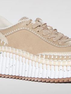 Sneakers CHLOÉ Woman color Beige Chloe Price, Beige Sneakers, Italian Fashion Designers, Italian Fashion, Woman Colour, Womens Sneakers, Color Coding, Calf Skin, Chloe