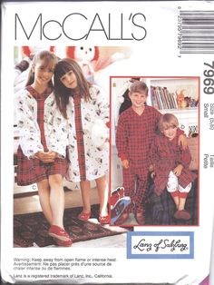 7969 UNCUT McCalls SEWING Pattern Kids Pajamas Nightshirt Pants Lanz of Salzburg #McCalls Romper Sewing Pattern, Nightgown Pattern, Childrens Pyjamas, Pajamas Pants, Pajama Pattern, Classic Pajamas, Sewing Patterns For Kids, Mccalls Sewing Patterns, Mccalls Patterns