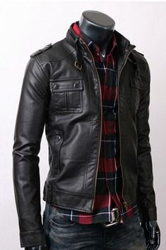 Winter Leather Jacket With Zipper Pocket, Winter Biker Jacket With Zipper Pockets, Winter Long-sleeved Biker Jacket With Zipper Pocket, Winter Long Sleeve Biker Jacket With Zipper Pocket, Estilo Bad Boy, Fashion Poncho, Black Biker Jacket, Biker Jacket Men, Mens Fashion Edgy