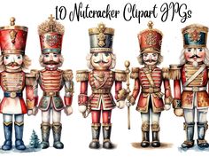 three nutcrackers are standing next to each other with the words transparentment clipart 10 png