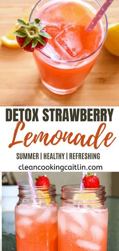 Easy Detox Drinks, Low Glycemic Fruits, Strawberry Lemonade Recipe, Healthy Soda, Healthy Starbucks Drinks, Healthy Starbucks, Cleanse Detox