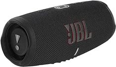 the jbl boom 2 bluetooth speaker is black with red letters and an emblem on it