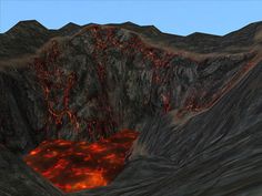 an image of a volcano with lava coming out of it