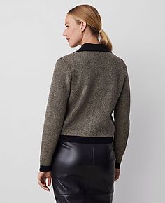 Elevate your wardrobe with the Ann Taylor Two Tone Collared Sweater Jacket, a chic blend of style and comfort. This sophisticated piece is perfect for women who appreciate elegance and functionality in their attire.

- **Size:** XL (Regular fit)
- **Color:** Tan Multi
- **Material:** 54% Acrylic, 30% Polyester, 16% Nylon
- **Gender:** Female
- **Features:**
  - Smart two-tone design
  - Polished button details
  - Point collar and long sleeves
  - Button front and button welt pockets
  - Length: Workwear Sweater With Button Closure, Female Features, Collared Sweater, Long Sleeve Jacket, Contrast Collar, Collar Sweater, Long Style, Fall Sweaters, Welt Pockets