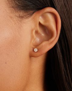 Looking for 14k gold necklaces, hoop earrings, stacking rings & more? Shop the Diamond Solitaire Stud, thoughtfully designed to mix, style, and layer. Rose Gold Diamond Earrings Studs, Diamond Stud Aesthetic, Simple Ear Studs, Elegant Stud Earrings, Rhinestone Stud Earrings, Diamond Studs Aesthetic, Silver Simple Earrings, Small Studs Earrings Gold India, Small Earrings Gold Studs