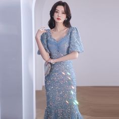 Elegant mermaid bling sequined formal dress with sleeves mby047. Click to shop now. Free stable shipping world-wide! Formal Dress With Sleeves, Vintage Shift Dress, Chic Bridesmaid Dresses, Formal Cocktail Party, Gorgeous Prom Dresses, Formal Dresses With Sleeves, Dress With Sleeves, Long Bodycon Dress, Dresses Backless