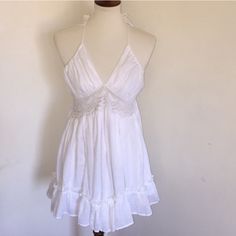 Brand: Akira Size: Small Color: White Style: Flowy Summer Mini Dress, Halter Top Condition: Brand New Never Worn In Tags; Excellent Condition Pet And Smoke Free Home! Summer Mini Dress, White Summer Dress, Dress Halter, White Dress Summer, Mini Dresses Summer, White Summer, White Style, Halter Top, Summer Dress