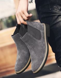 Trigger Men's Chelsea Boots | Ultrasellershoes.com – Ultra Seller Shoes Ankle Boots Dress, Brogues Men, Botas Chelsea, Ankle Boots Men, Men Suede, Chelsea Boots Men, Martin Boots, Grey Shoes, Leather Chelsea Boots