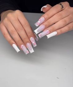 White French and Flowers-press on Nails-luxury Nails-white Nails-nail Charms-fake Nails-short Long Nails-glue on Nails-aesthetic Nails-unas - Etsy Nails Art Easy, Nails Art Simple, Nail Art 2022, Nails Art Summer, Nail Art 2023, Nail Art For Short Nails, Art For Short Nails, 2022 Nails