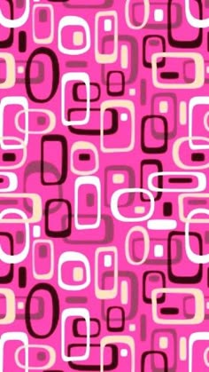 an abstract pink background with white circles and squares on it's sides, all in different colors