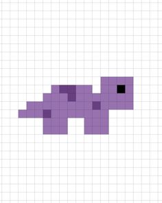 an image of a pixellated purple elephant in the middle of a gridded pattern