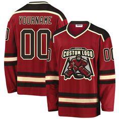 a hockey jersey with the name and number on it, featuring an image of a hockey player