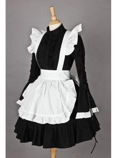 Long Sleeves Lovely Cotton Cosplay Maid Costume Clue Costume, Maid Outfit Cosplay, Cosplay Maid, Skirt Apron, Drawing Male, Outfit Drawing, Body Skirt, Maid Cosplay, Maid Outfit