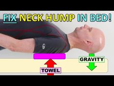 an image of a man that is in bed with the words fix neck hump in bed