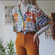 Professional Quirky Outfits, Fun Outfits For Women Colorful, Smart Casual Women Colorful, Eclectic Feminine Fashion, Fun Fall Fashion, Eclectic Vintage Style Clothes, Fun Clothing Styles, Statement Blouse Outfit, Funny Teacher Outfits