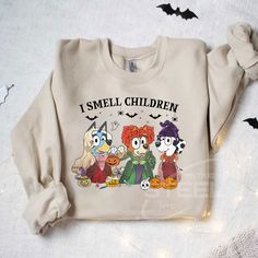 Hocus Pocus Sweatshirt Halloween Gifts For Her Spooky Seasonsweatshirt Fun Long Sleeve Sweatshirt With Character Print, Halloween Cotton Pre-shrunk Sweatshirt, Fall Fan Merchandise Long Sleeve T-shirt, Fall Long Sleeve Fan Merchandise T-shirt, Fan Merchandise Long Sleeve T-shirt For Fall, Funny Halloween Graphic Print Sweatshirt, Funny Long Sleeve T-shirt With Custom Print, Funny Print Sweatshirt For Fall, Funny Long Sleeve T-shirt For Fall