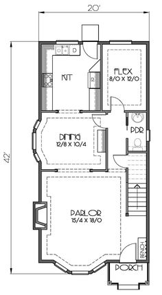 the first floor plan for a small house