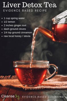 Liver Detox Tea : Best Tea For Liver Cleanse You Can Make At Home Books And Tea, Healthy Drinks Recipes, Liver Detox, Healthy Liver