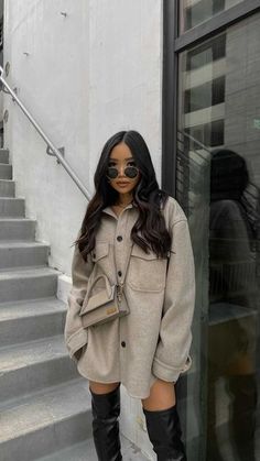 Stylish Work Attire, Chill Outfits, Going Out Outfits, Outfit Inspo Fall, Thigh High Boots, Fall Winter Outfits, Thigh High