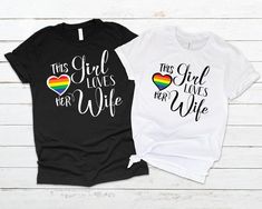 Marriage Gifts, Rainbow Wedding, Couple Shirt, Lesbian Wedding, Pride Tshirts, Rainbow Heart, Couple Outfits