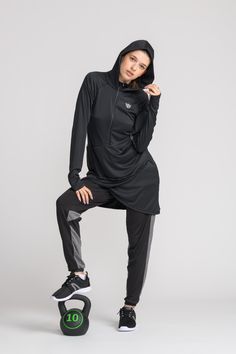 modest black sports top