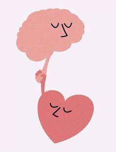 a pink heart with eyes closed and arms up in the air, holding onto a tree