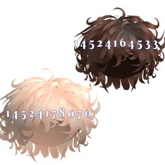 two different types of hair with numbers on them